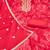designer red handwork cotton silk dress material 