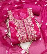 elegant pink cotton silk handwork dress material