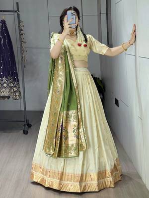 maroon paithani silk lehenga choli set 2