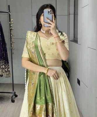 maroon paithani silk lehenga choli set 4