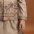 Beige viscose silk nehru jacket set with sequins embroidered work