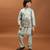 sky blue viscose silk embroidered boys kurta set with jacket & pant