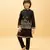 black viscose silk embroidered boys kurta set with jacket & pant