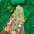 elegant green handwork viscose banarasi dress material