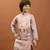 pink viscose silk embroidered boys kurta set with jacket & pant