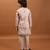 pink viscose silk embroidered boys kurta set with jacket & pant