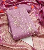  levender weaving handwork simmer dress material 