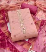 baby pink weaving handwork banarasi dress material