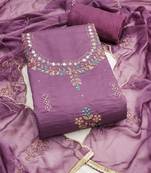lavender handwork embroidered cotton silk dress matarial