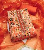  embroidery handwork viscose dress material 