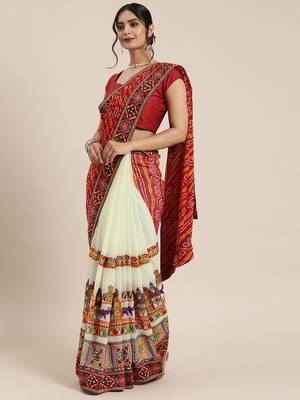 elegant bandhani georgette saree 1