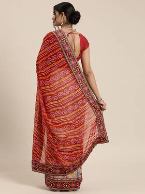elegant bandhani georgette saree 2
