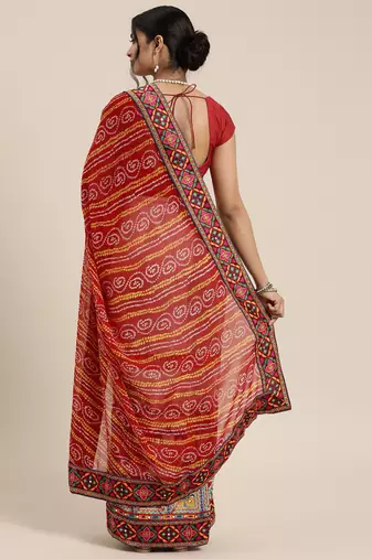 elegant bandhani georgette saree