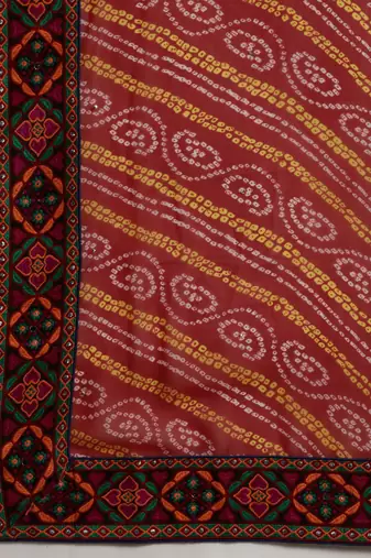 elegant bandhani georgette saree
