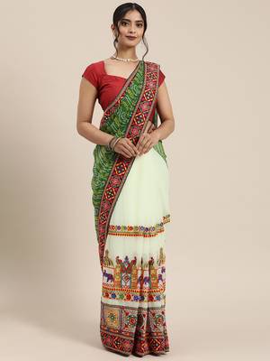 traditional bandhani georgette saree 1