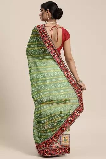 traditional bandhani georgette saree