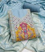  handwork simmer cotton silk dress material 