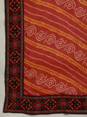 festive bandhani georgette saree with embroidery 4