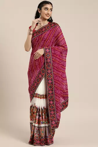 festival bandhani georgette saree