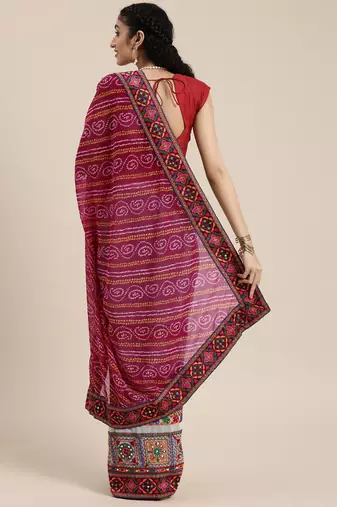 festival bandhani georgette saree