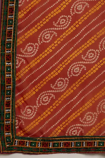 premium half bandhani pallu georgette saree