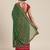 green half and half bandhani pallu green and pink color saree