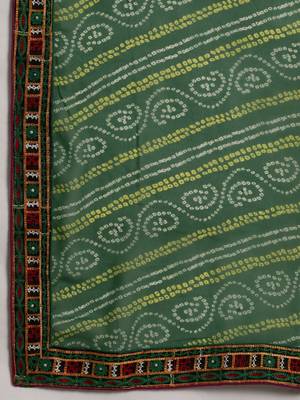 designer alf bandhani pallu georgette saree 4