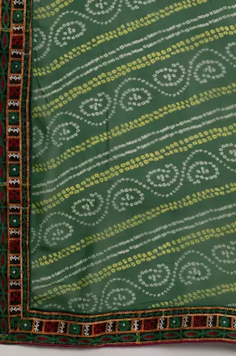 designer alf bandhani pallu georgette saree