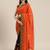 orange half and half bandhani pallu orange  and navy blue color saree