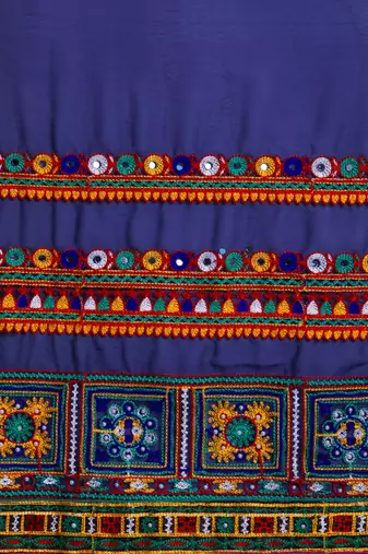 bandhani pallu half georgette saree with embroidery work