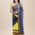 half bandhani pallu georgette saree with embroidery