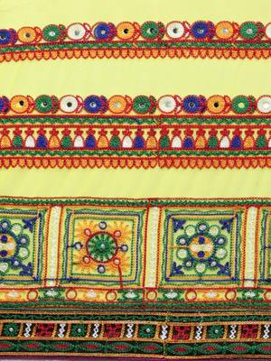 half bandhani pallu georgette saree with embroidery 3