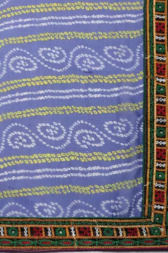 half bandhani pallu georgette saree with embroidery