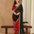 black georgette with heavy kuthi embroidered work party wear saree