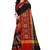 black cotton silk with kutchi embroidered work party wear saree