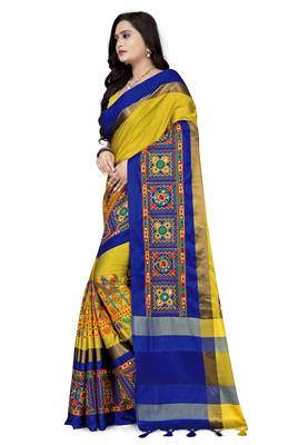 designer cotton silk saree with kutchi embroidery 3