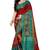 red cotton silk with kutchi embroidered work party wear saree