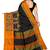 black cotton silk with kutchi embroidered work party wear saree