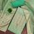  green weaving handwork simmer dress material 