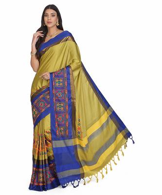 designer cotton silk saree with kutchi embroidery 5