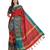 red cotton silk with kutchi embroidered work party wear saree