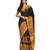 black cotton silk with kutchi embroidered work party wear saree