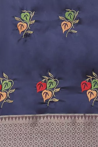 soft cotton silk saree with colourful embroidery work