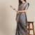 grey soft cotton silk with colourful thread embroidery saree with blouse