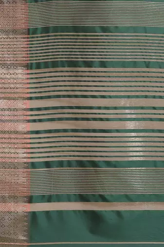green soft cotton silk saree with multicolor thread embroidery