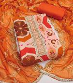  multi embroidery viscose silk dress material 