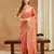 peach assam cotton silk saree with multicolor embroidery