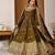 Green faux blooming embroidered Anarkali suit