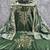 green organza embroidered dress material for women