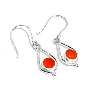 Carnelian hook earrings | 925 sterling silver handmade earrings | boho jewelry 2